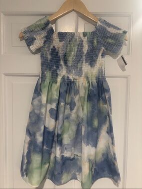 Mayoral | Dress In Tie-dye Mint Girls Blue & Green Watercolor